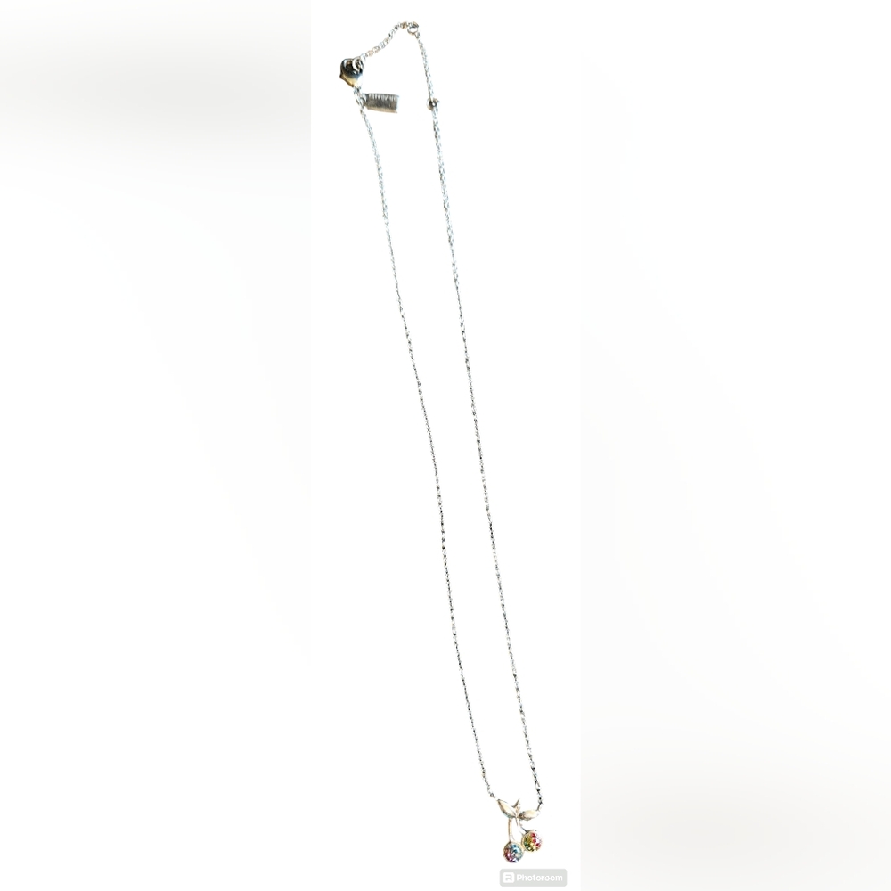 Beautiful Silver COACH Necklace w/Cherry Charm